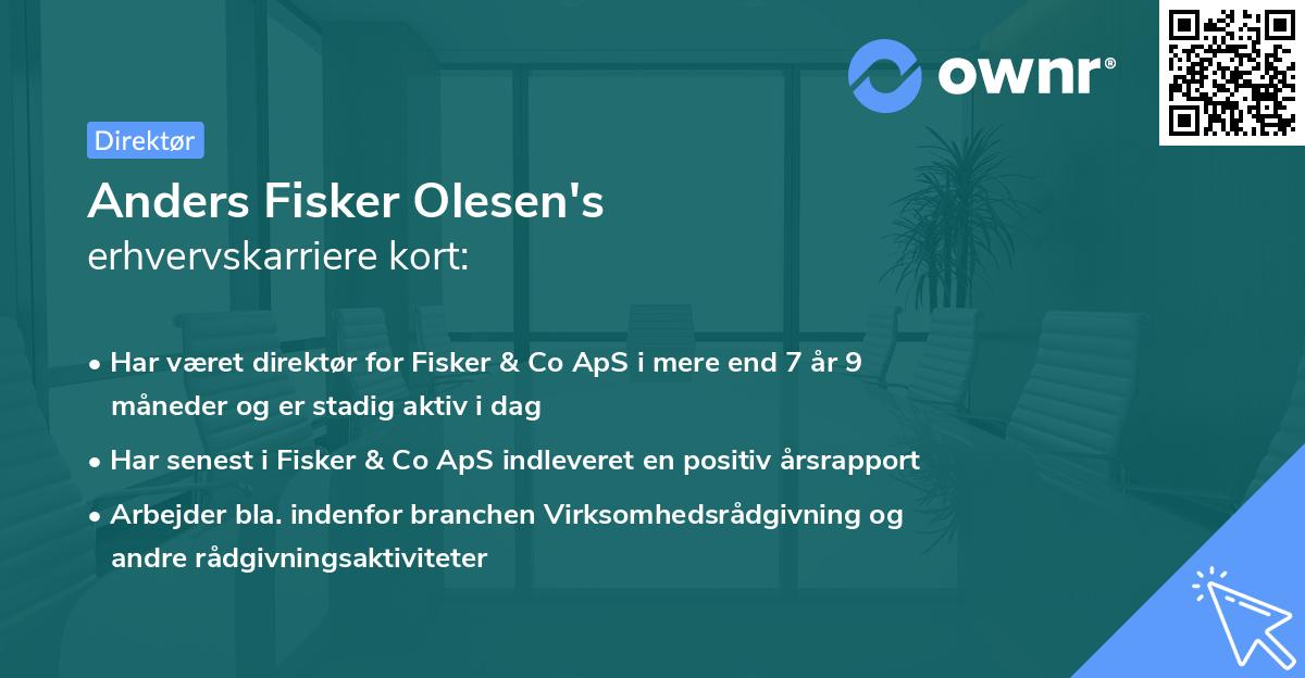 Anders Fisker Olesen's erhvervskarriere kort