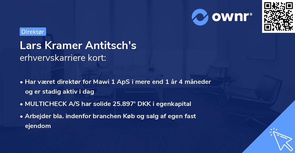 Lars Kramer Antitsch's erhvervskarriere kort