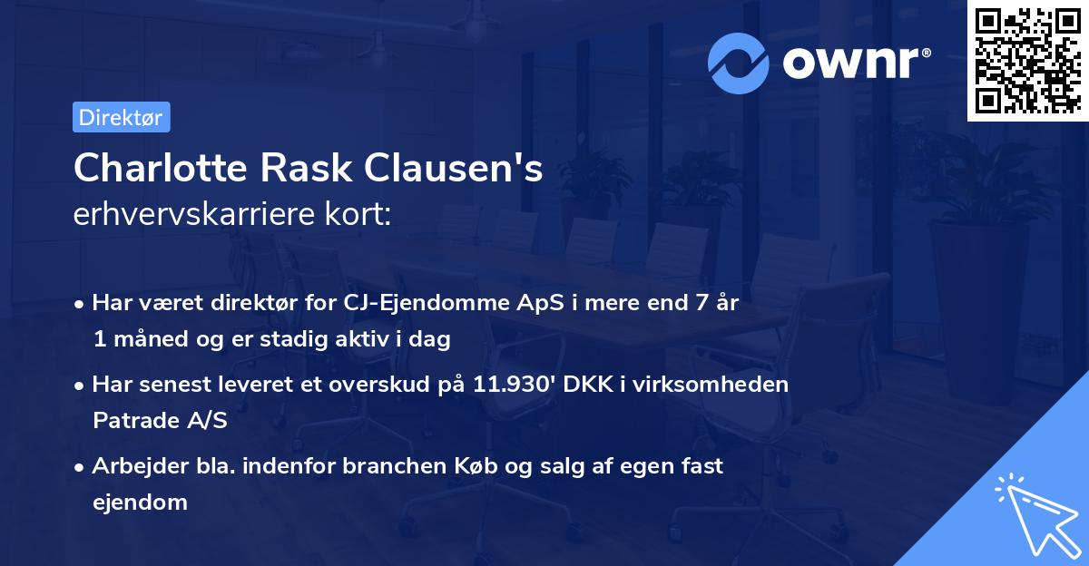 Charlotte Rask Clausen's erhvervskarriere kort