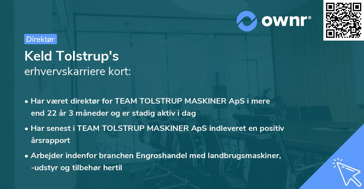 Keld Tolstrup's erhvervskarriere kort