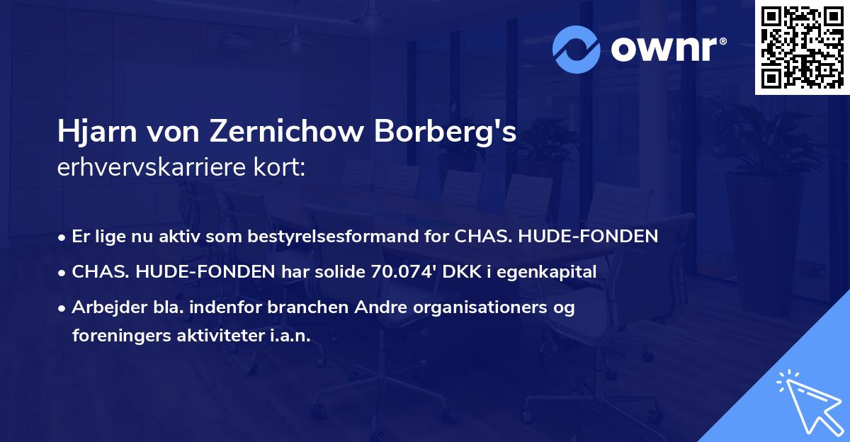 Hjarn von Zernichow Borberg's erhvervskarriere kort