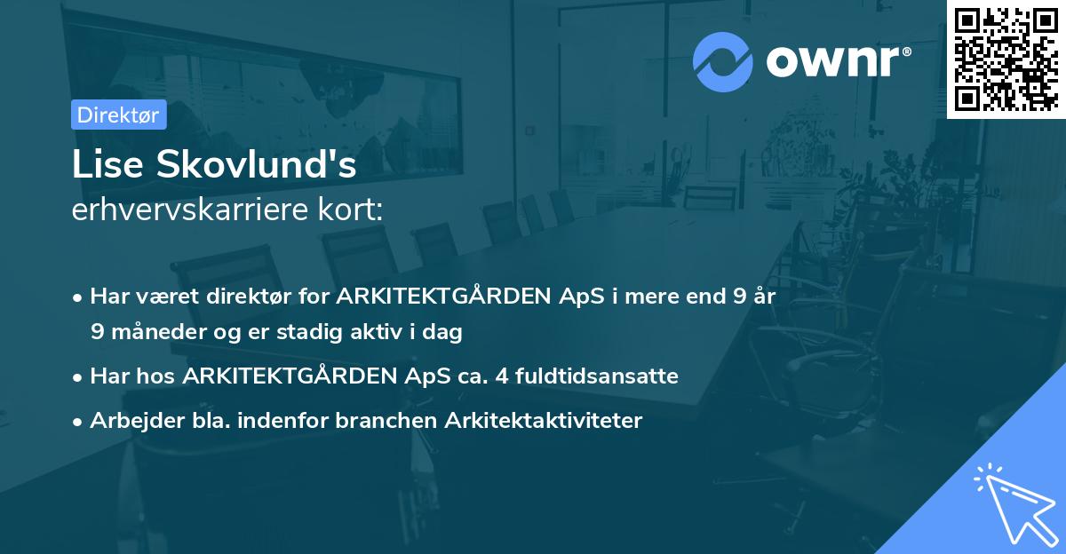 Lise Skovlund's erhvervskarriere kort