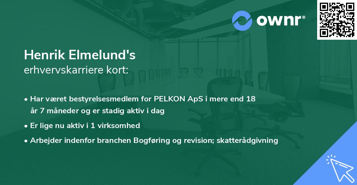 Henrik Elmelund's erhvervskarriere kort