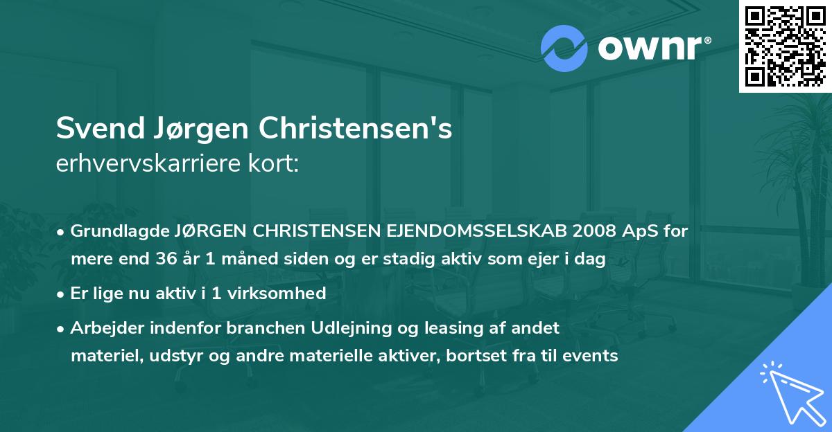 Svend Jørgen Christensen's erhvervskarriere kort