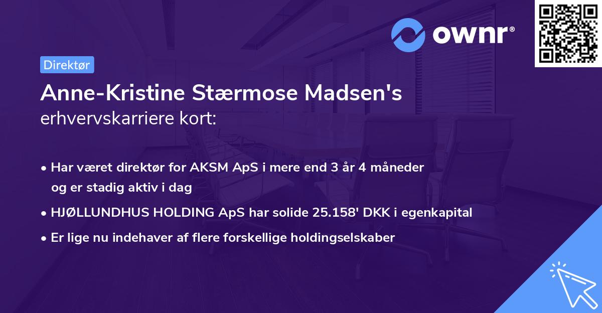 Anne-Kristine Stærmose Madsen's erhvervskarriere kort