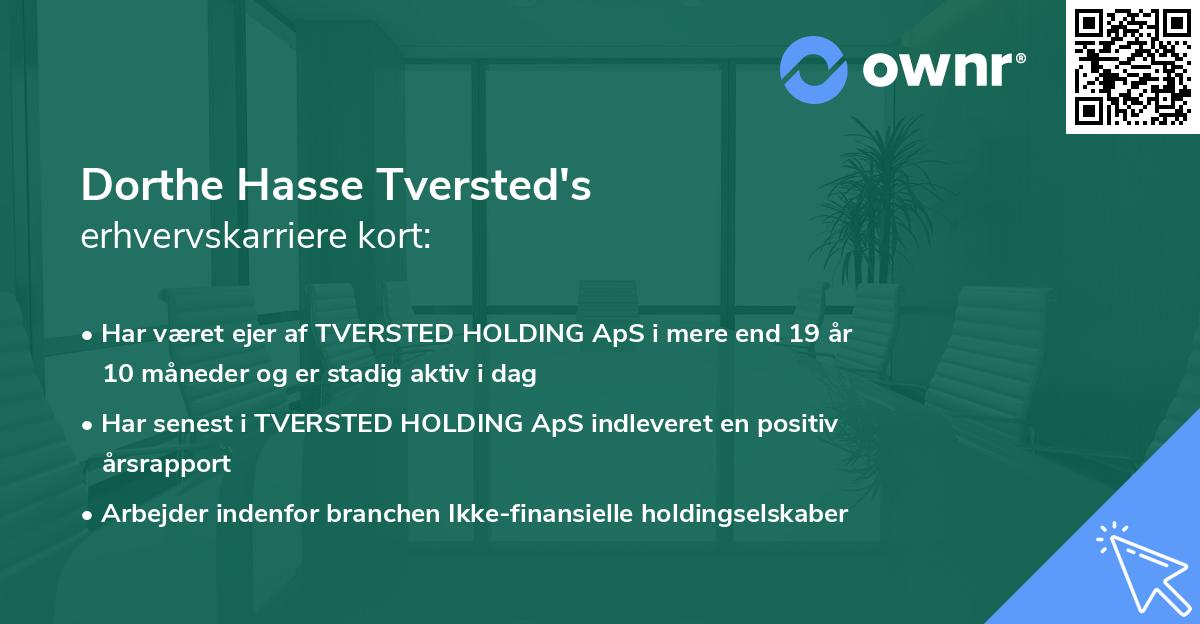 Dorthe Hasse Tversted's erhvervskarriere kort