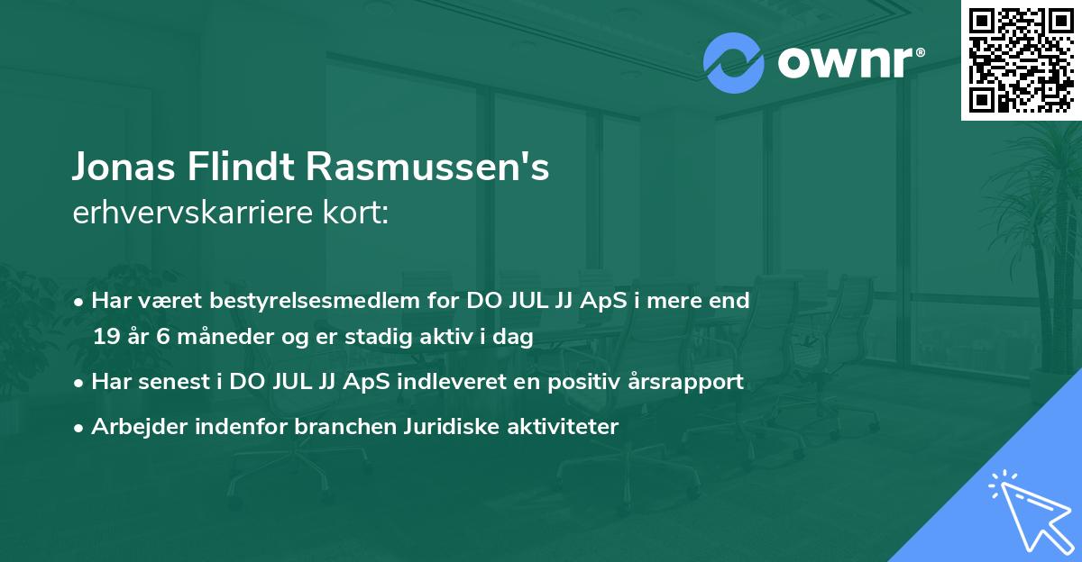 Jonas Flindt Rasmussen's erhvervskarriere kort