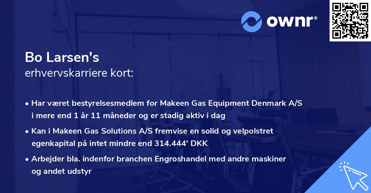 Bo Larsen's erhvervskarriere kort