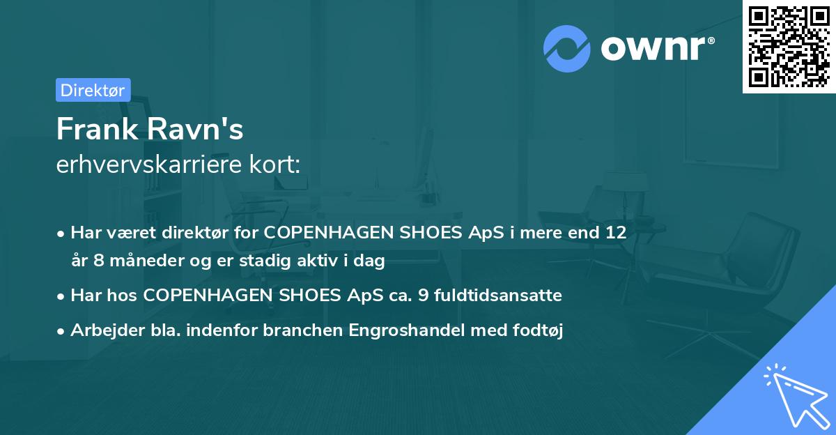Frank Ravn's erhvervskarriere kort