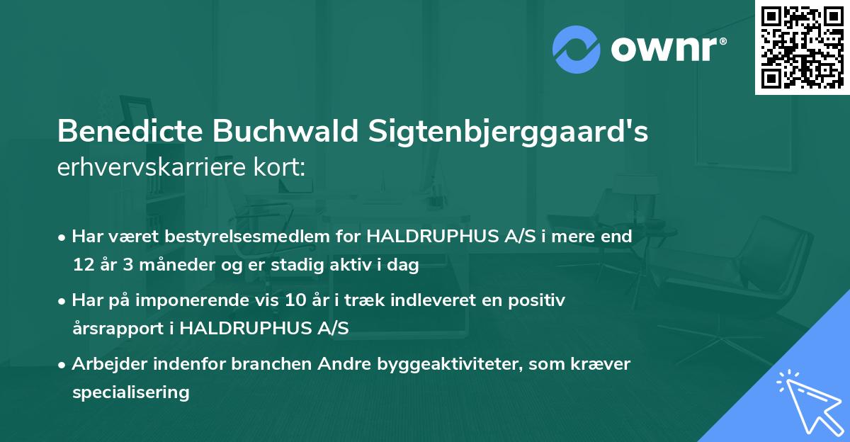 Benedicte Buchwald Sigtenbjerggaard's erhvervskarriere kort