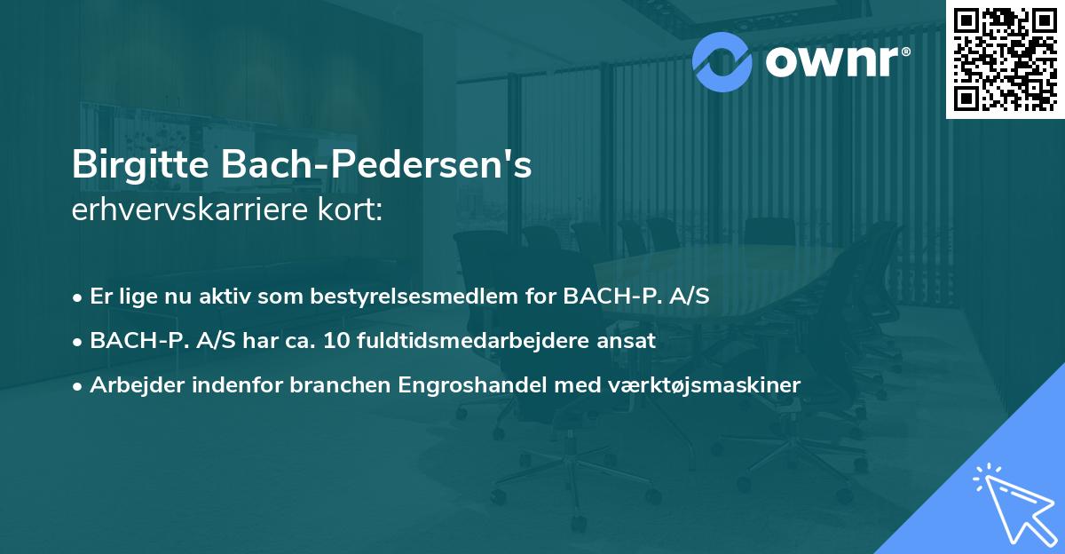 Birgitte Bach-Pedersen's erhvervskarriere kort