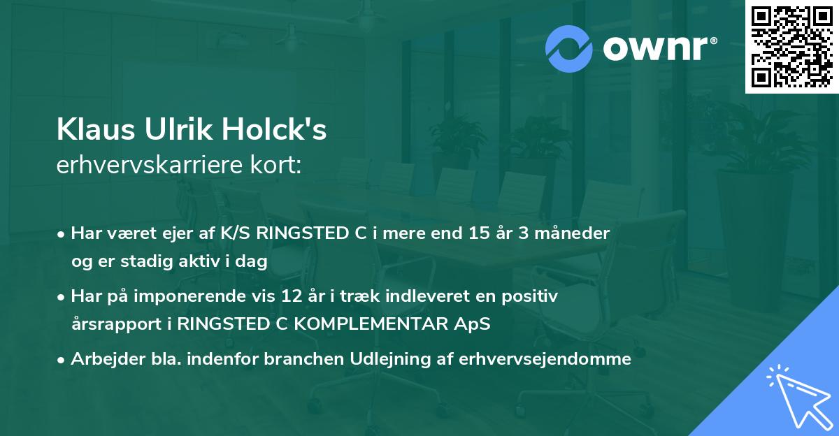 Klaus Ulrik Holck's erhvervskarriere kort