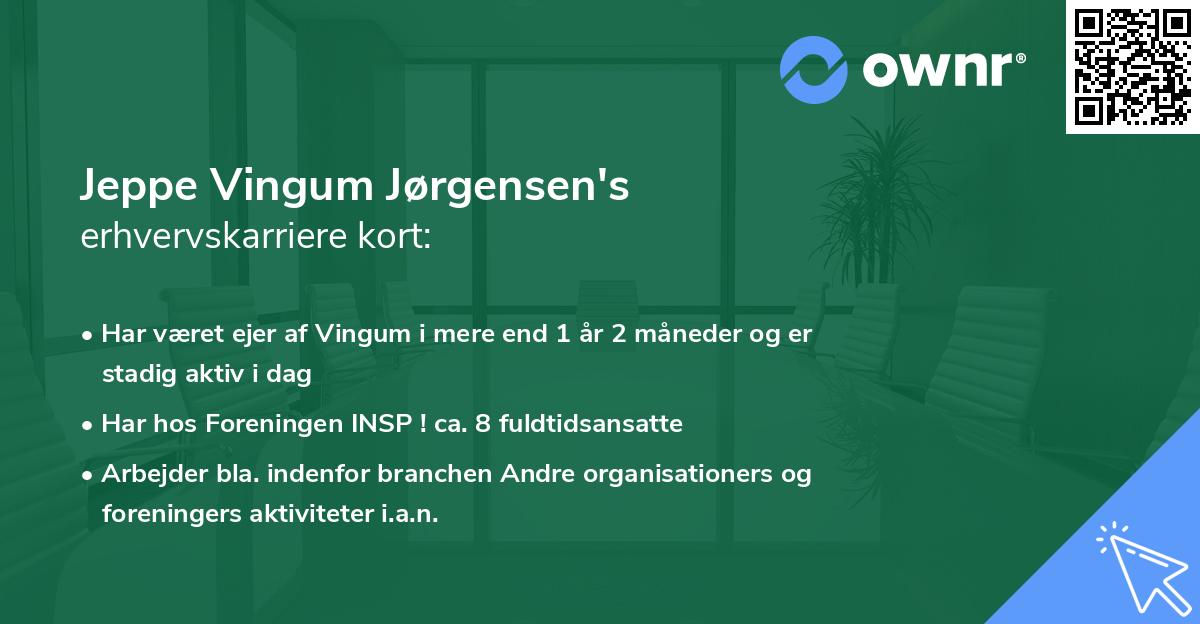 Jeppe Vingum Jørgensen's erhvervskarriere kort