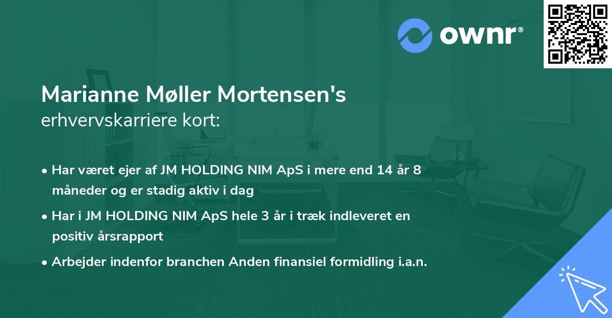 Marianne Møller Mortensen's erhvervskarriere kort