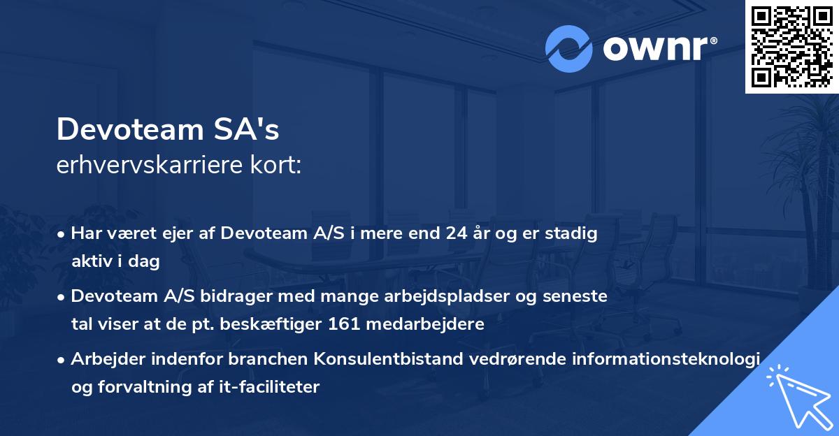 Devoteam SA's erhvervskarriere kort