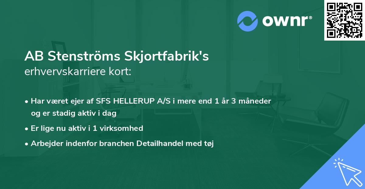 AB Stenströms Skjortfabrik's erhvervskarriere kort