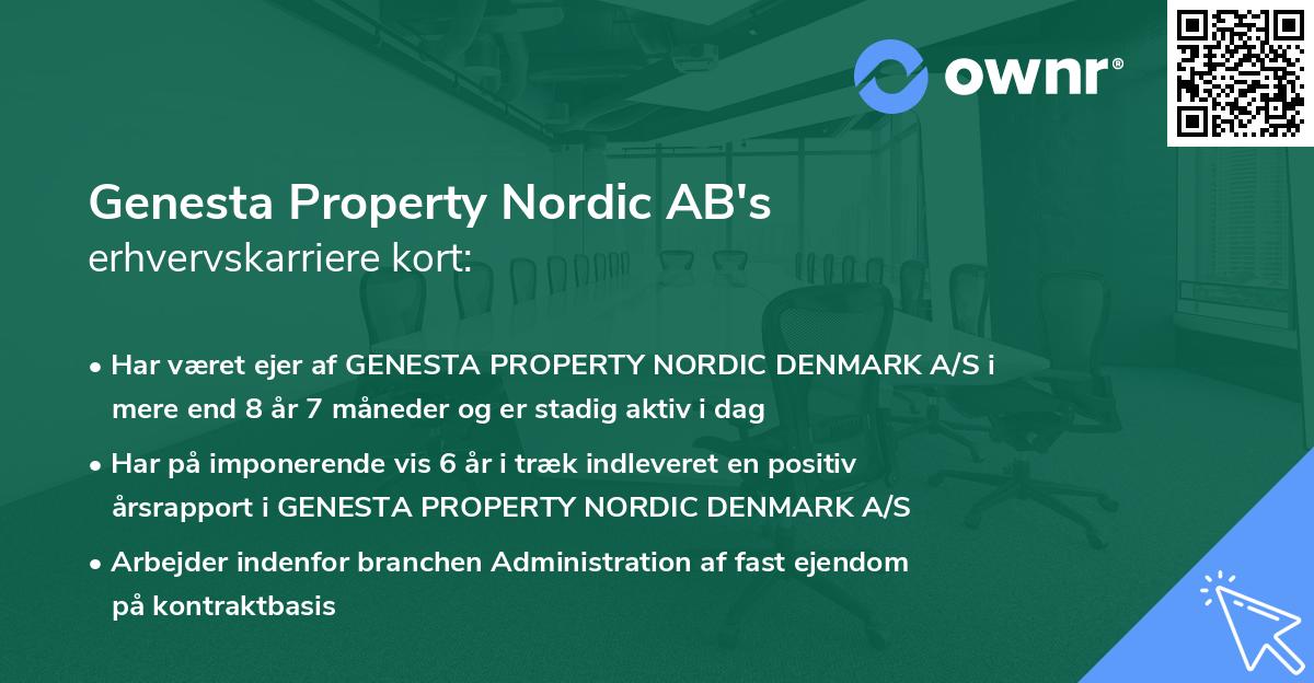 Genesta Property Nordic AB's erhvervskarriere kort