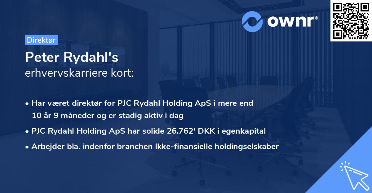 Peter Rydahl's erhvervskarriere kort