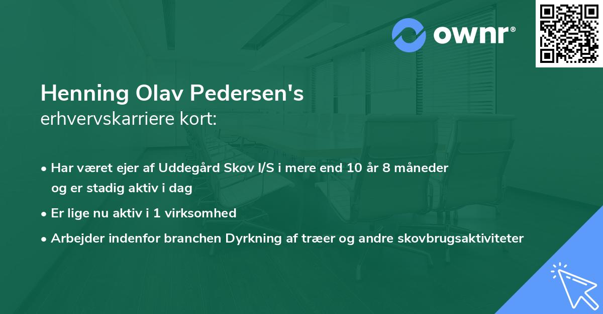 Henning Olav Pedersen's erhvervskarriere kort
