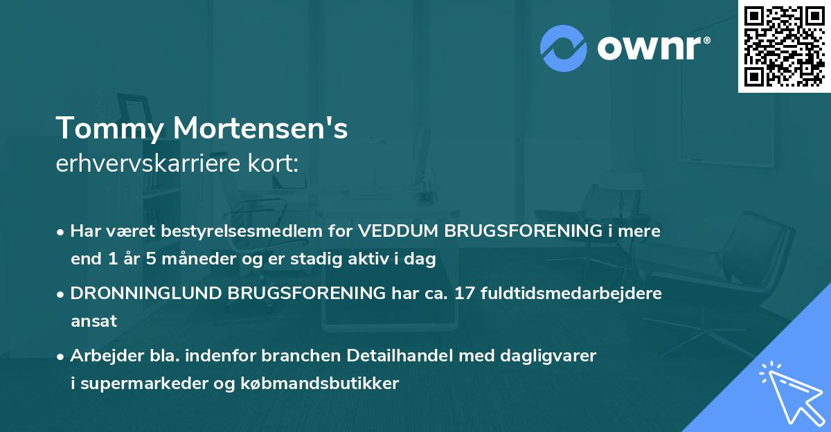Tommy Mortensen's erhvervskarriere kort