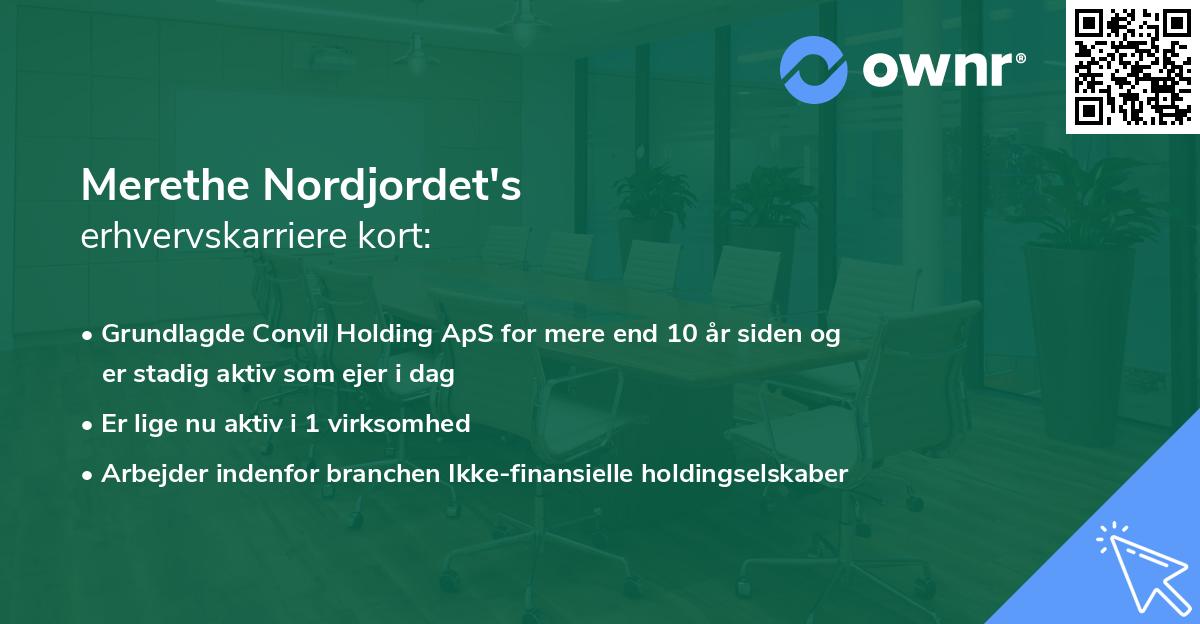 Merethe Nordjordet's erhvervskarriere kort