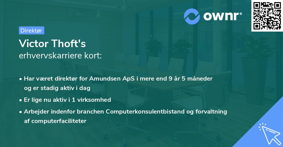 Victor Thoft's erhvervskarriere kort