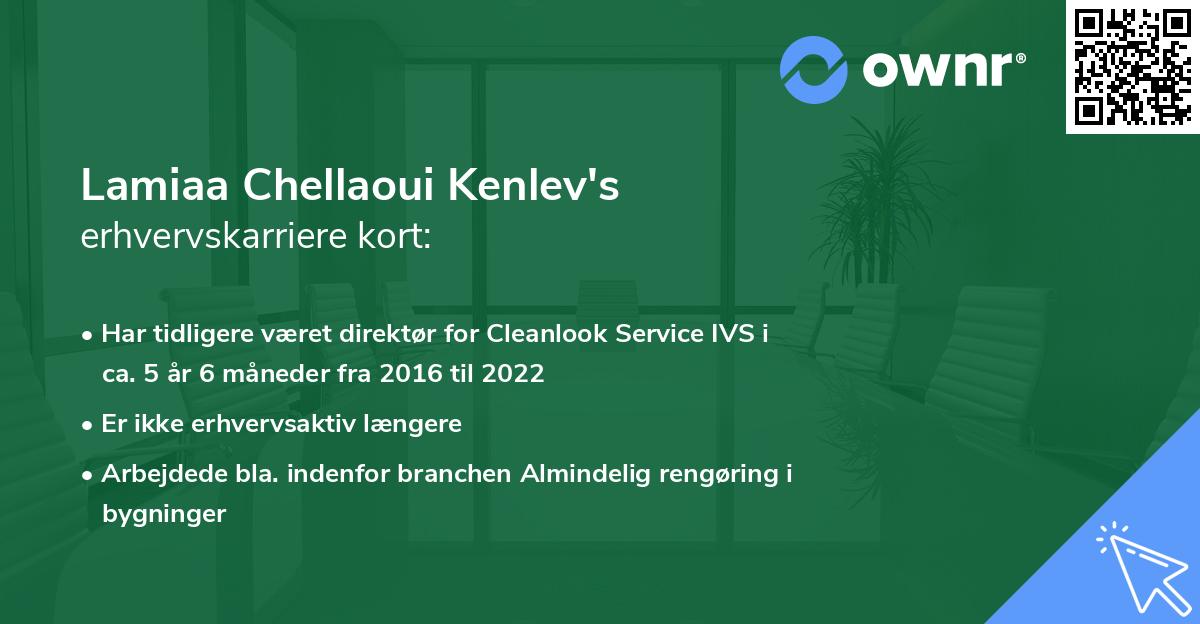 Lamiaa Chellaoui Kenlev's erhvervskarriere kort