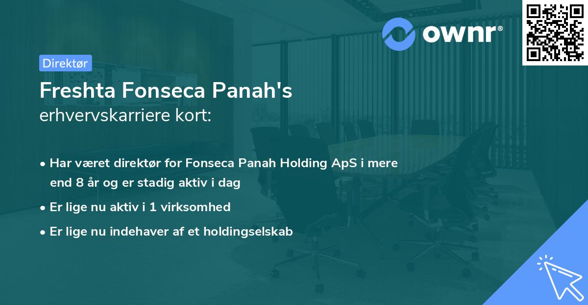 Freshta Fonseca Panah's erhvervskarriere kort