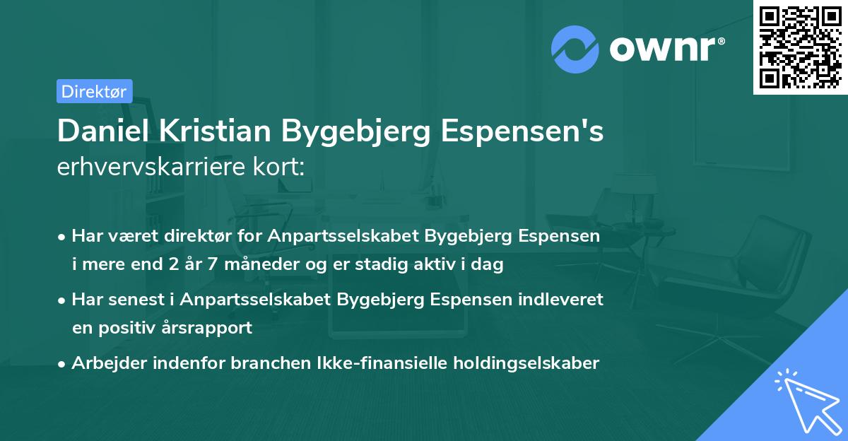 Daniel Kristian Bygebjerg Espensen's erhvervskarriere kort