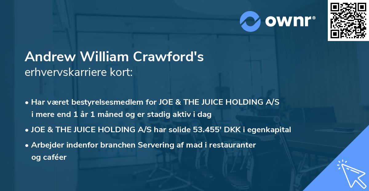 Andrew William Crawford's erhvervskarriere kort