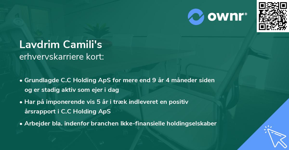 Lavdrim Camili's erhvervskarriere kort