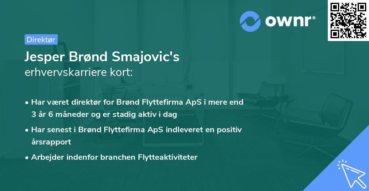 Jesper Brønd Smajovic's erhvervskarriere kort