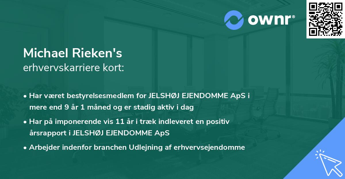 Michael Rieken's erhvervskarriere kort