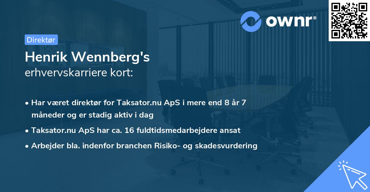 Henrik Wennberg's erhvervskarriere kort