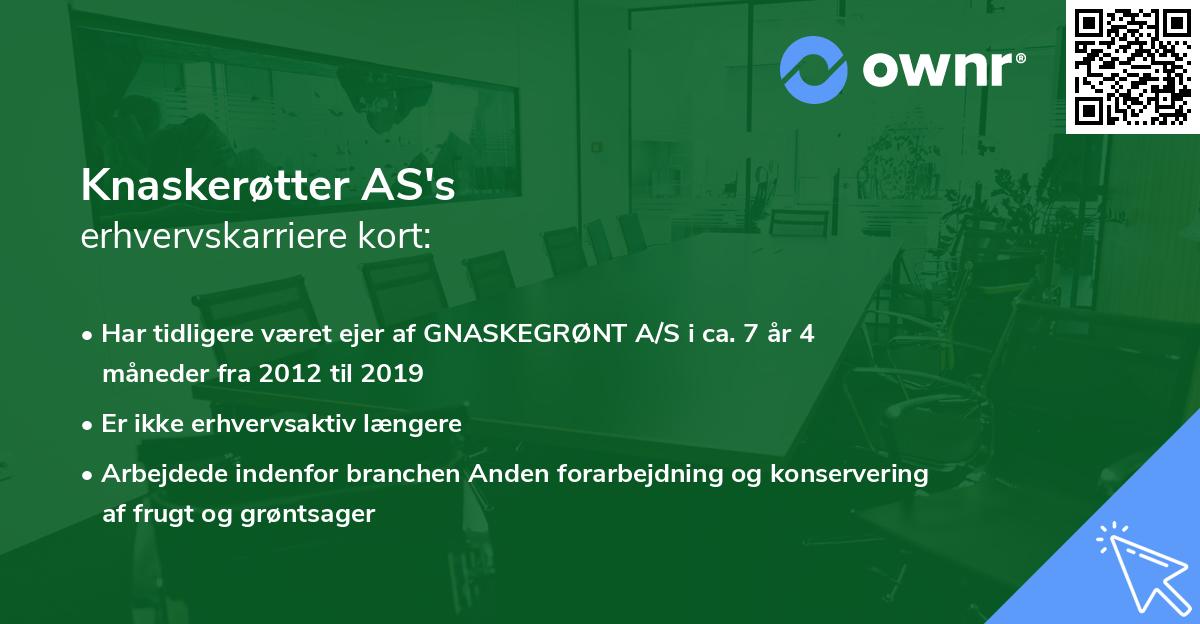 Knaskerøtter AS's erhvervskarriere kort