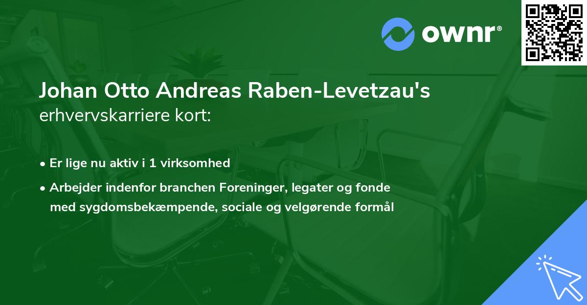 Johan Otto Andreas Raben-Levetzau's erhvervskarriere kort