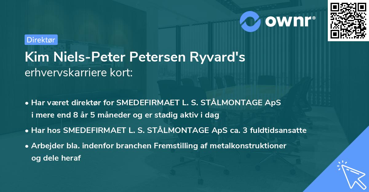 Kim Niels-Peter Petersen Ryvard's erhvervskarriere kort