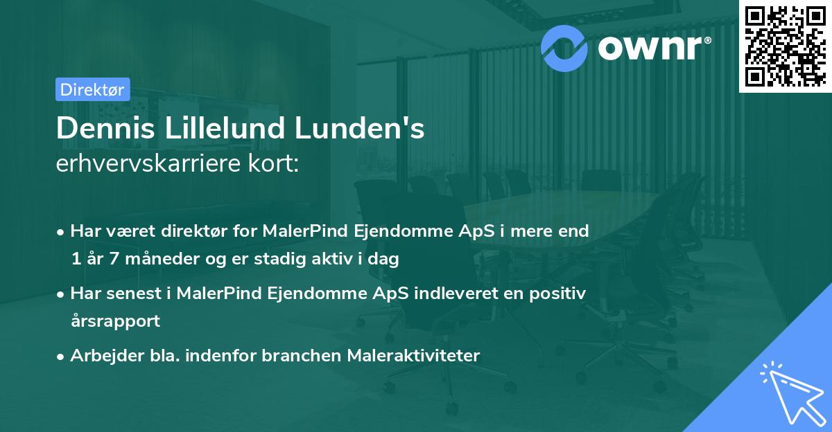 Dennis Lillelund Lunden's erhvervskarriere kort