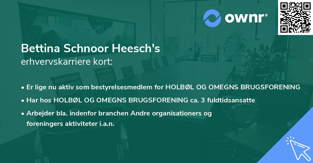 Bettina Schnoor Heesch's erhvervskarriere kort