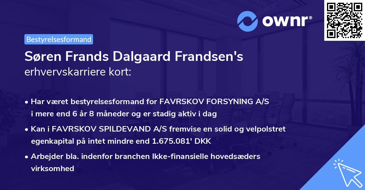 Søren Frands Dalgaard Frandsen's erhvervskarriere kort