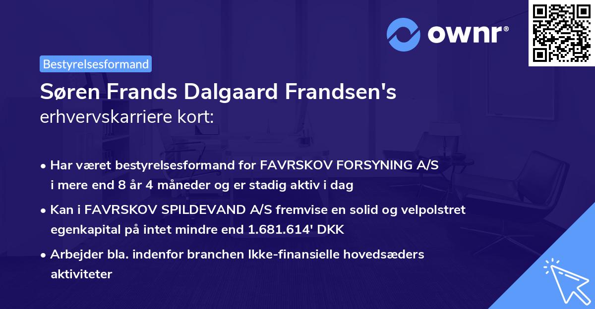 Søren Frands Dalgaard Frandsen's erhvervskarriere kort