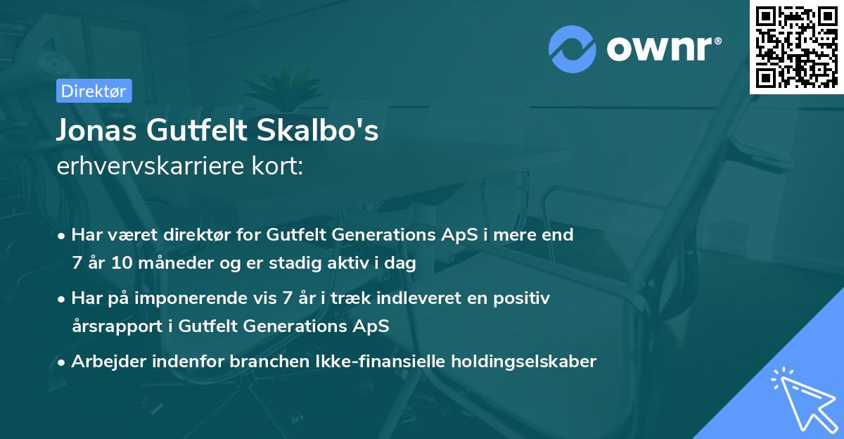 Jonas Gutfelt Skalbo's erhvervskarriere kort