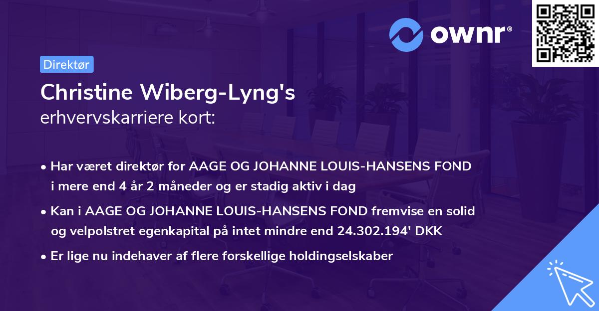 Christine Wiberg-Lyng's erhvervskarriere kort