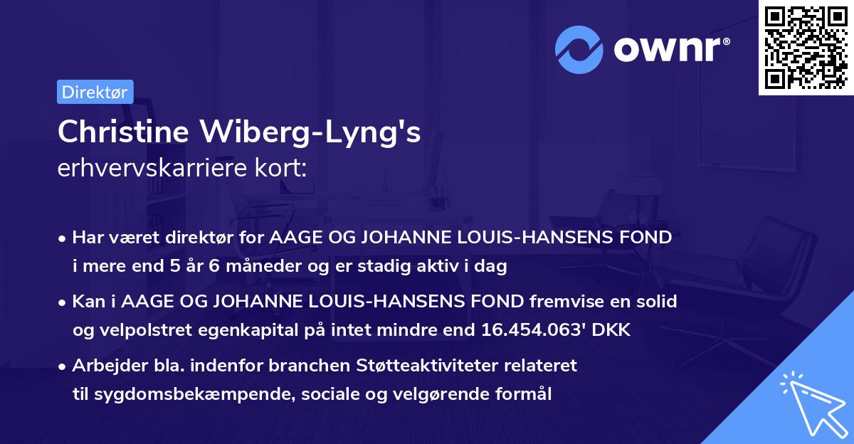 Christine Wiberg-Lyng's erhvervskarriere kort