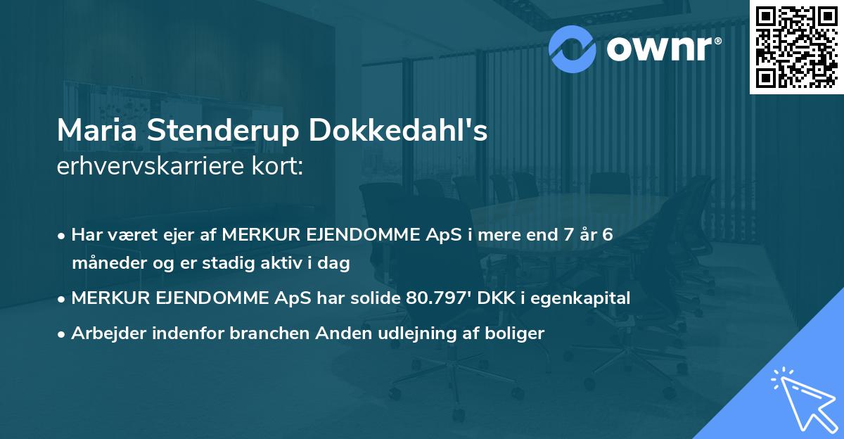 Maria Stenderup Dokkedahl's erhvervskarriere kort