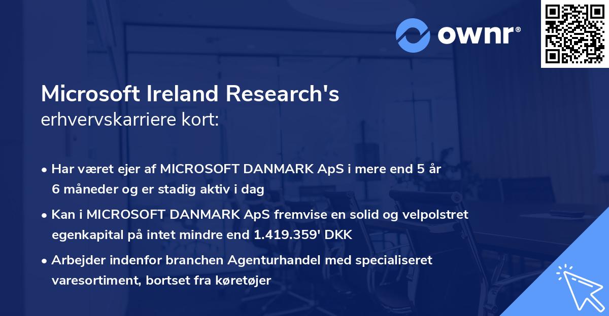 Microsoft Ireland Research's erhvervskarriere kort