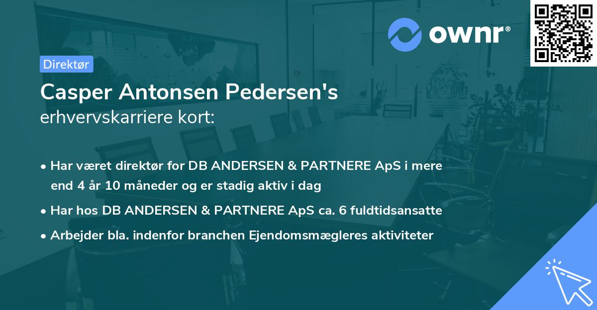 Casper Antonsen Pedersen's erhvervskarriere kort