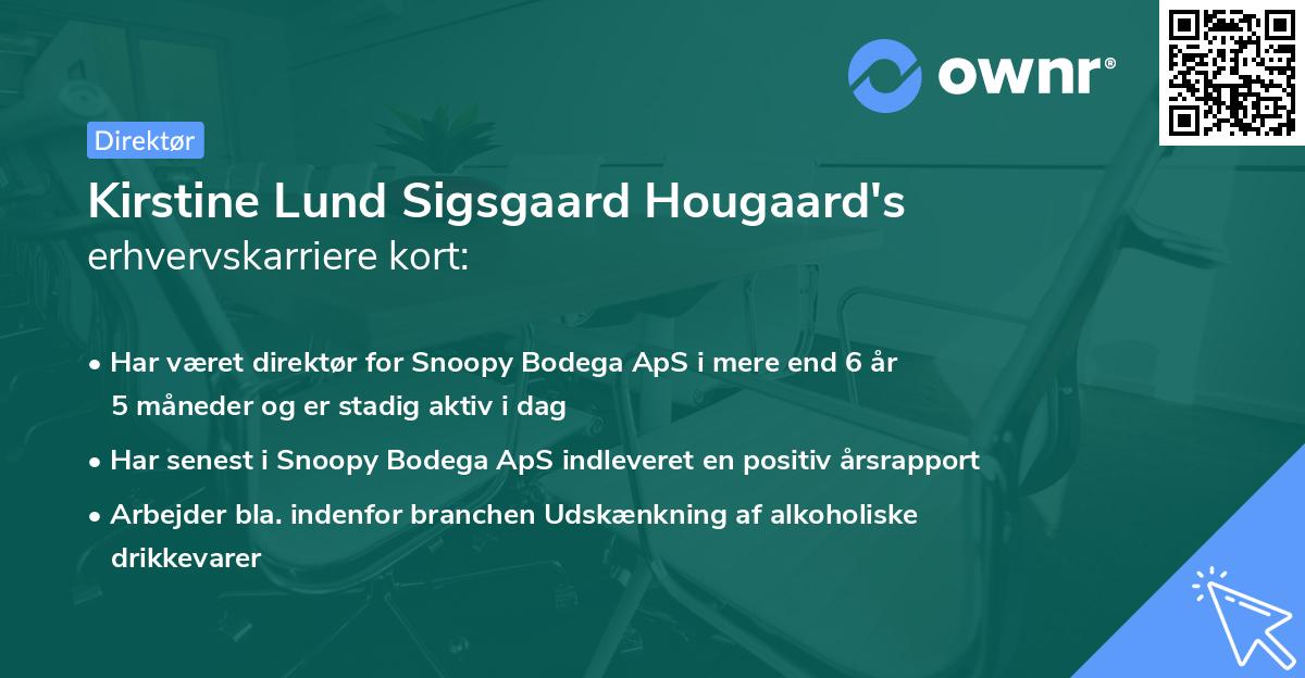 Kirstine Lund Sigsgaard Hougaard's erhvervskarriere kort