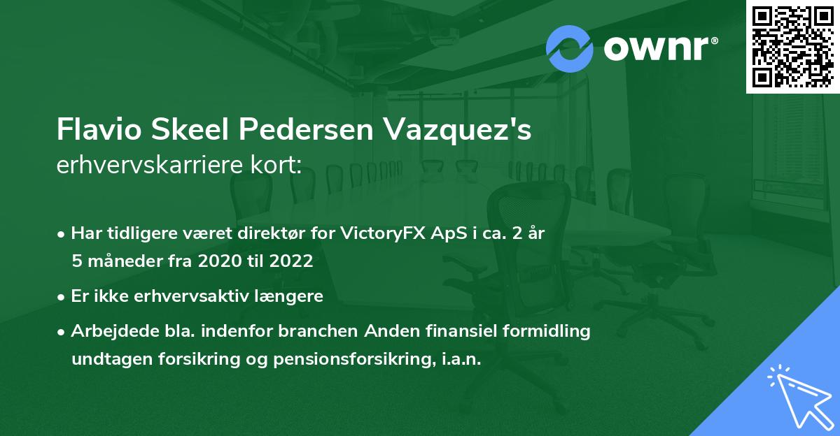 Flavio Skeel Pedersen Vazquez's erhvervskarriere kort
