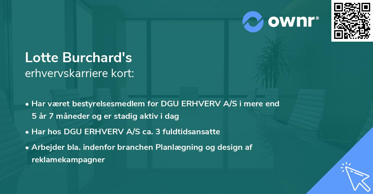 Lotte Burchard's erhvervskarriere kort